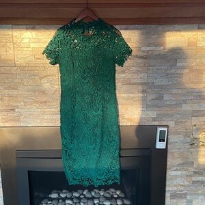 Green Lace Midi Dress NWT